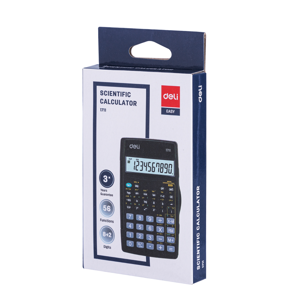 Калькулятор научный 1711 "Deli Easy", 56 функций, черный  - 4
