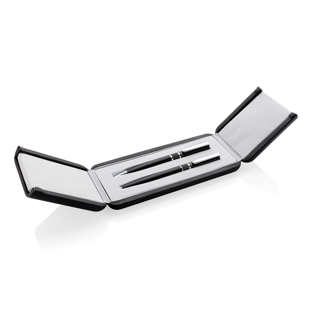 Набор ручек "Swiss Peak Deluxe": ручка шариковая автоматическая и роллер, черный