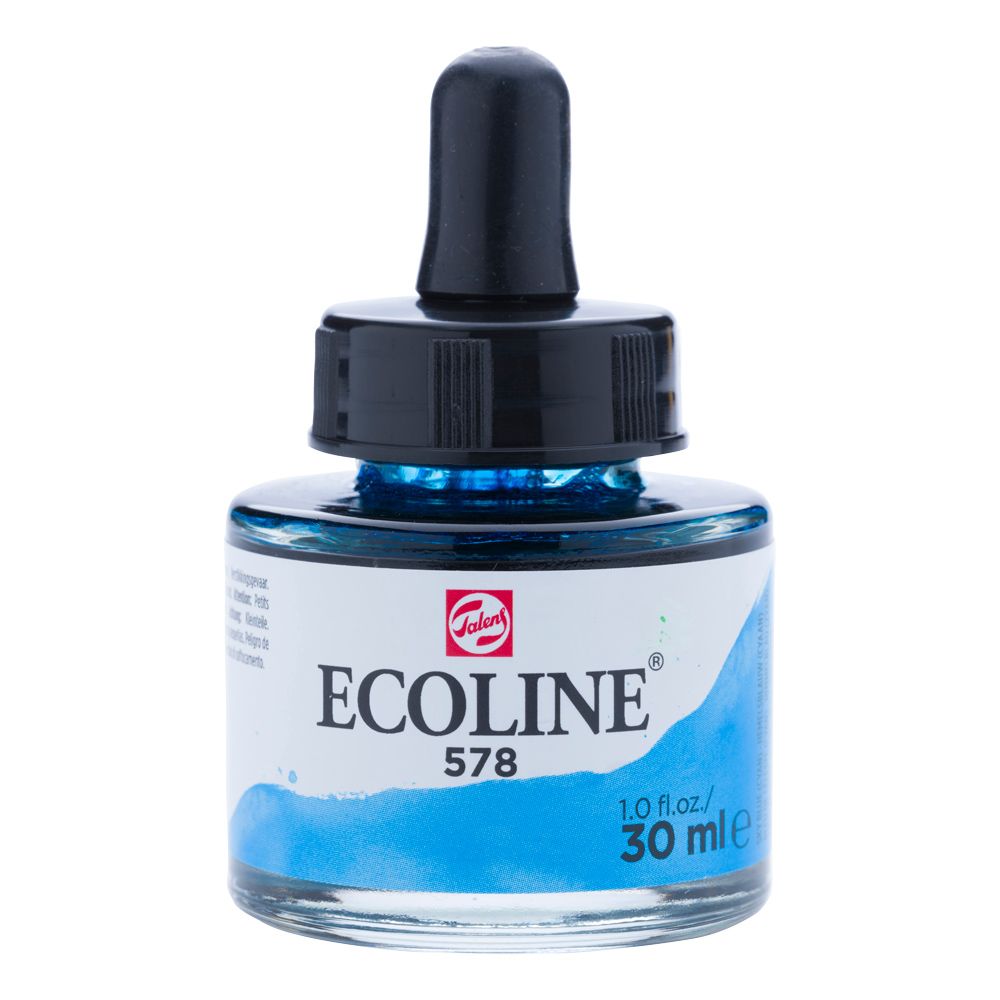 Жидкая акварель "ECOLINE", 578 циан, 30 мл