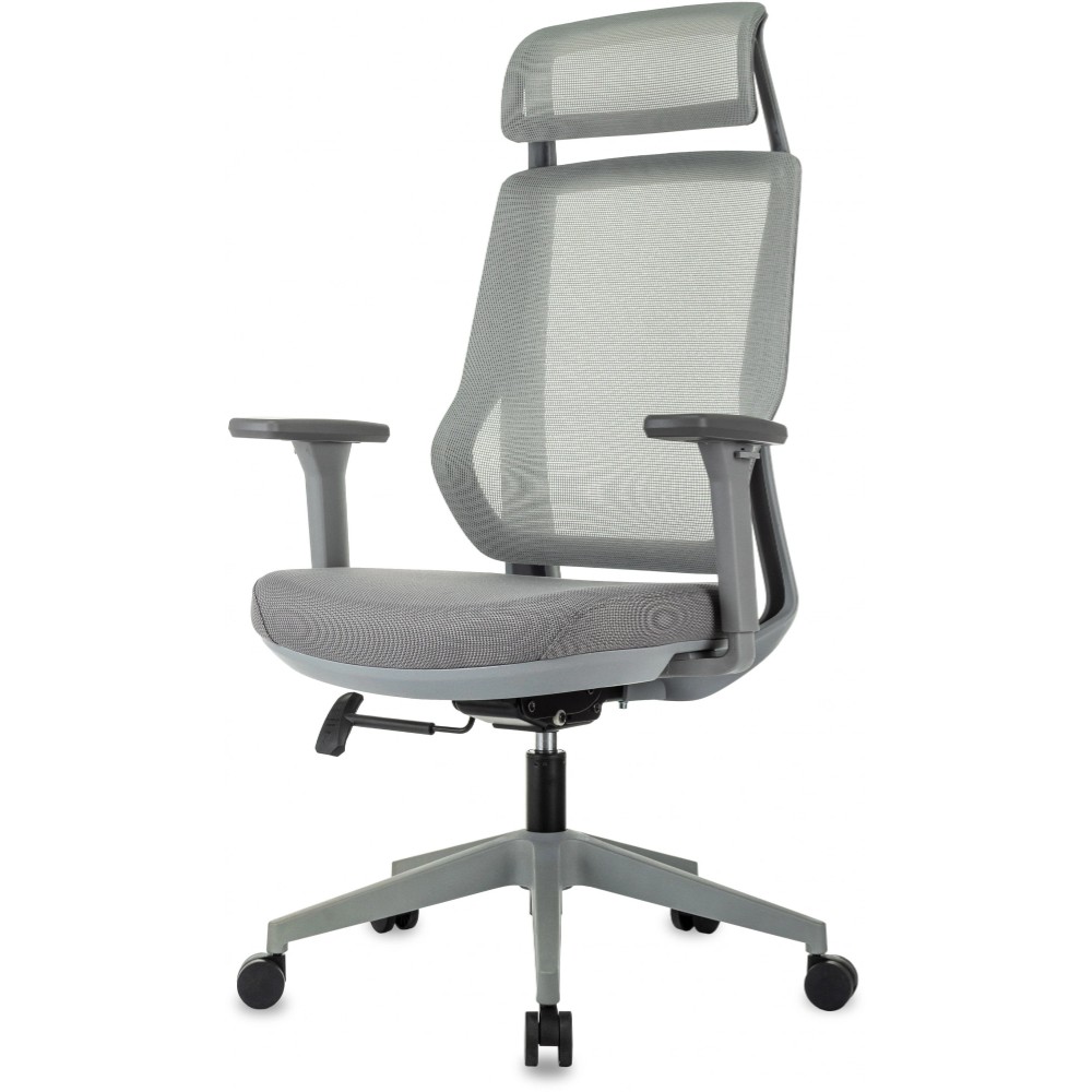 Кресло для руководителя Бюрократ MC-G411N-H сетка, ткань, серый, крестов. пластик, с подголов. - 3