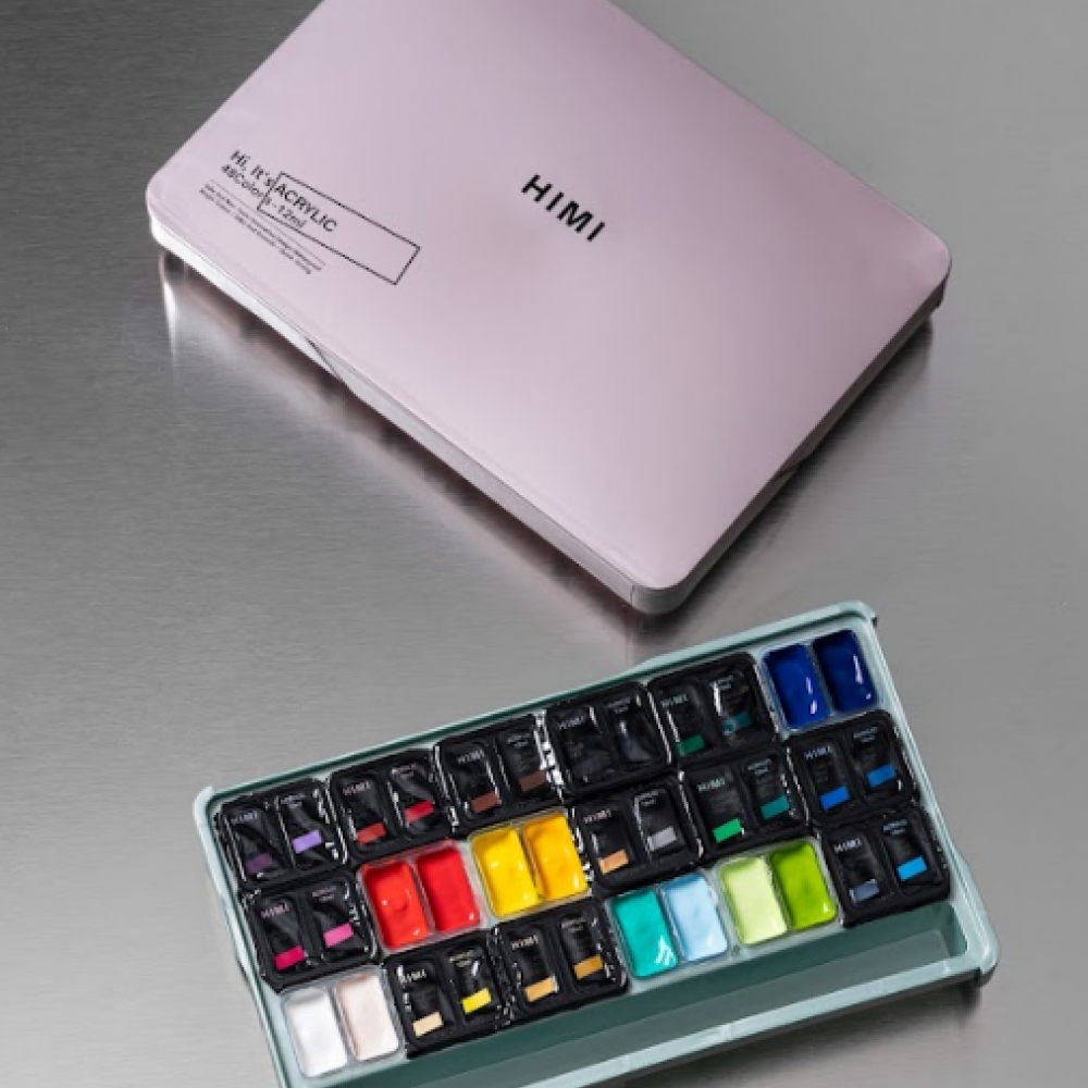 Краски акриловые"Himi Jelly Cup", набор 36 цветов, 12 мл, кювета - 9