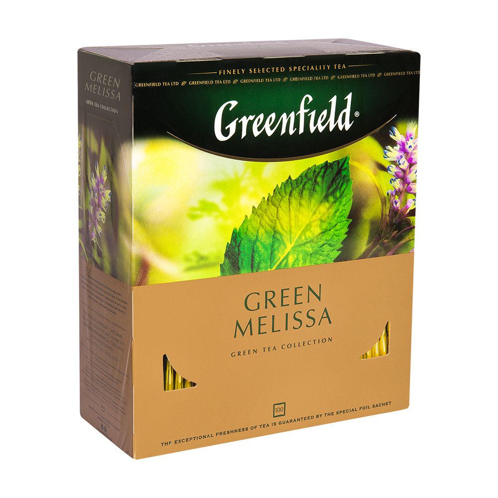 Чай "Greenfield" Green Melissa, 100 пакетиковx2 г, зеленый