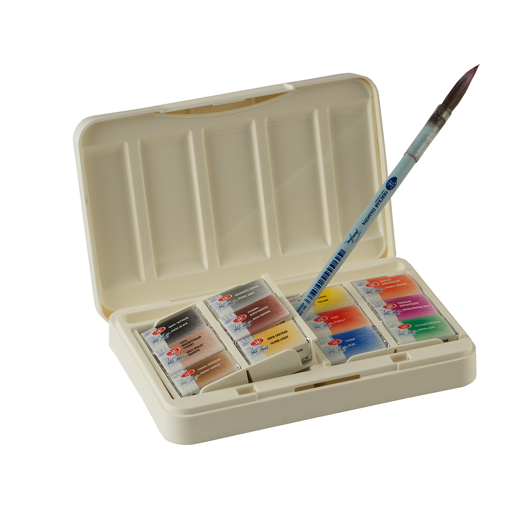 Краски акварельные "Белые ночи анималистика", 12 цветов, кюветы