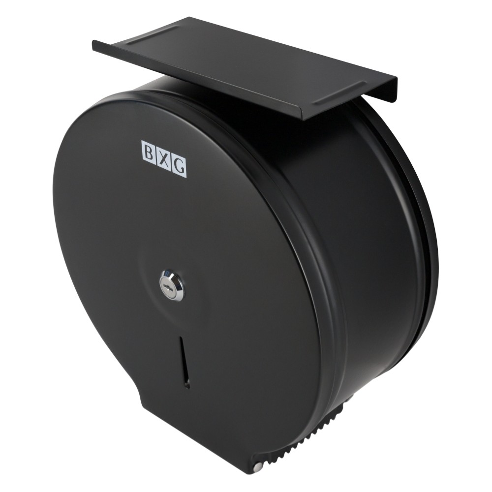 Диспенсер BXG-PD-5005B для туалетной бумаги в средних и больших рулонах, металл, черный, матовый