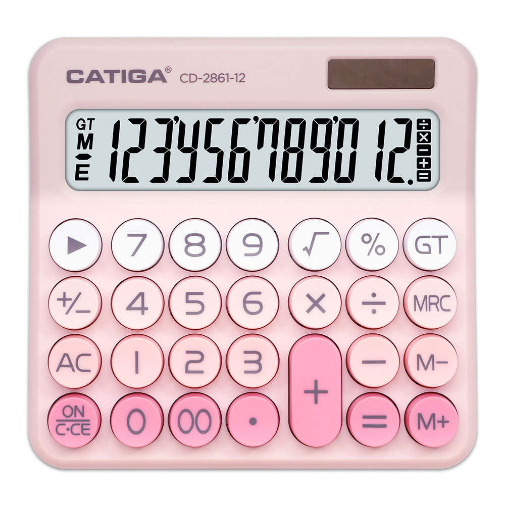 Калькулятор настольный CD-2861-12 Catiga, 12-разрядный, пластик, розовый