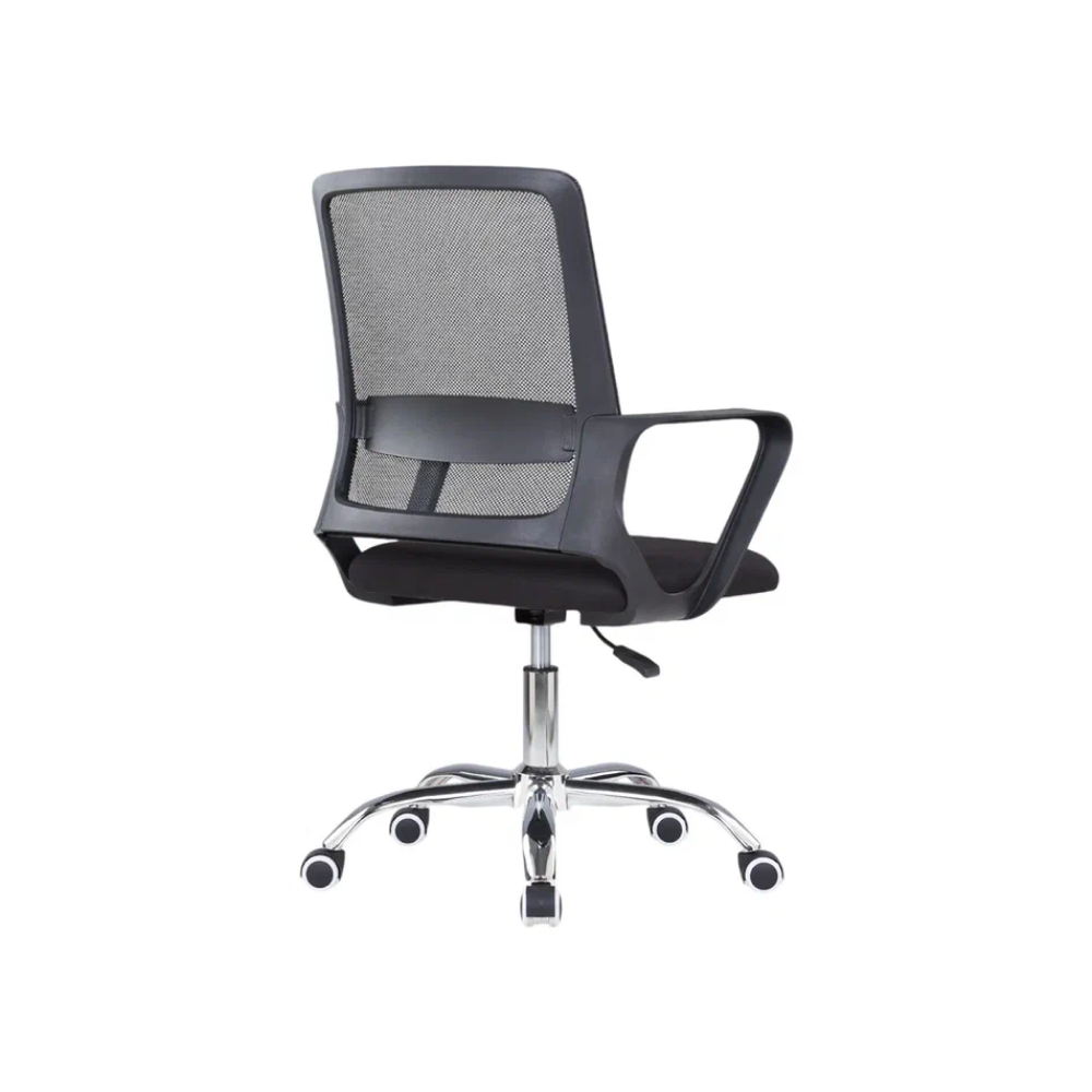 Кресло для персонала SitZone "U-0385 CH", ткань, хром, черный