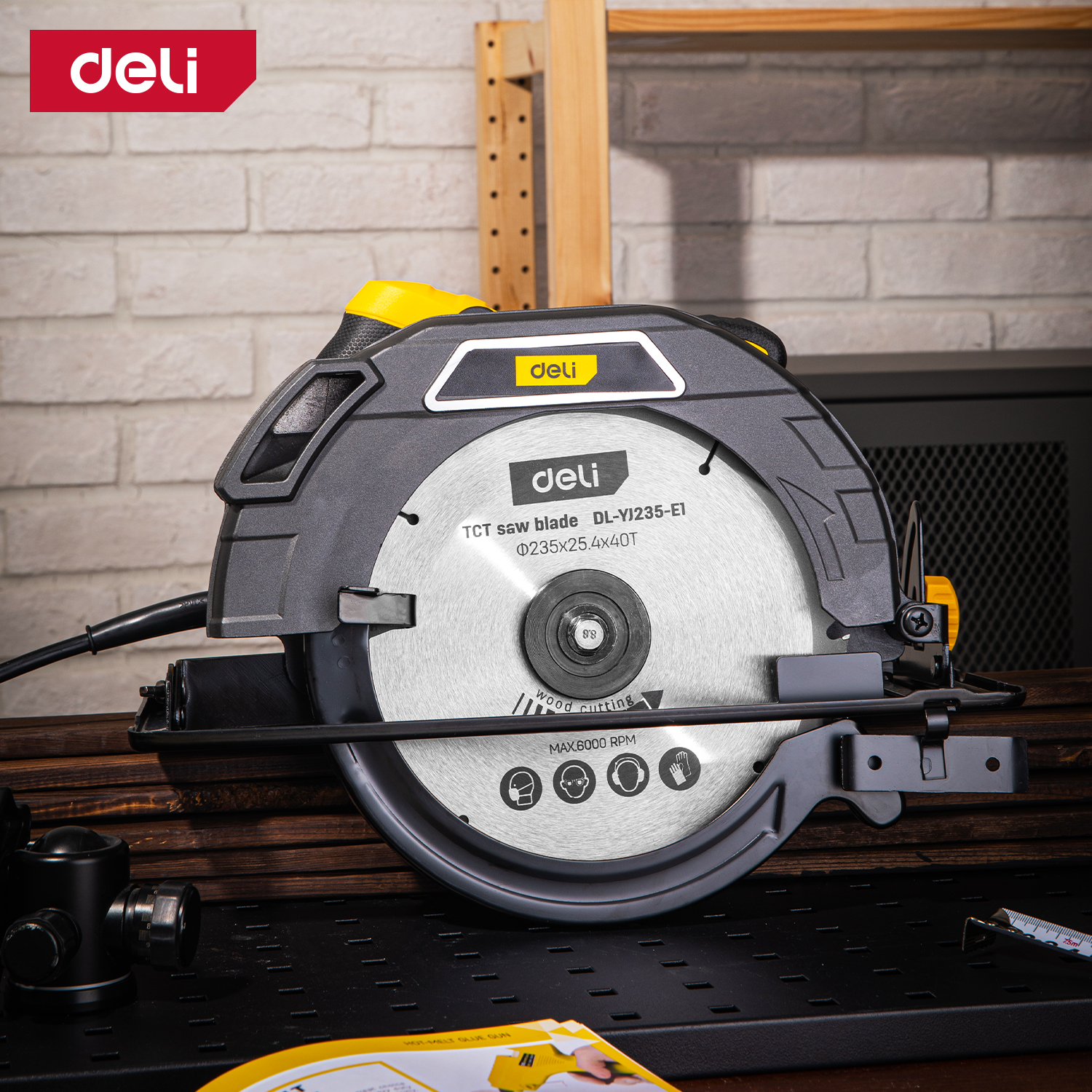 Пила циркулярная Deli YS EDL-YJ235-E1 2200 Вт, 235 мм, глубина до 80 мм - 9