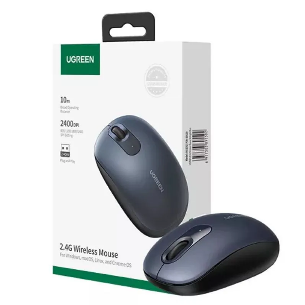 Мышь Ugreen "105/90550", беспроводная, 2400 dpi, 4 кнопки, темно-синий  - 4