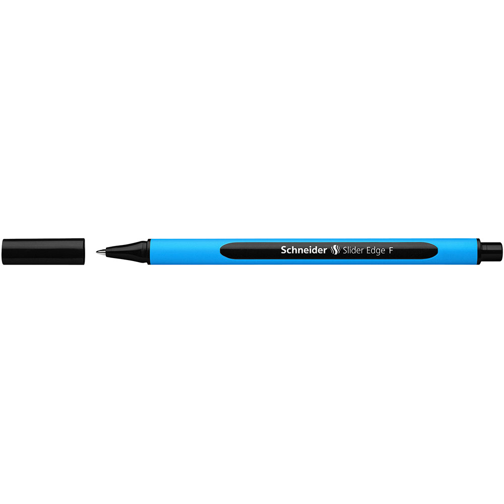 Ручка шариковая "Schneider Slider Edge F", голубой, черный, стерж. черный - 3