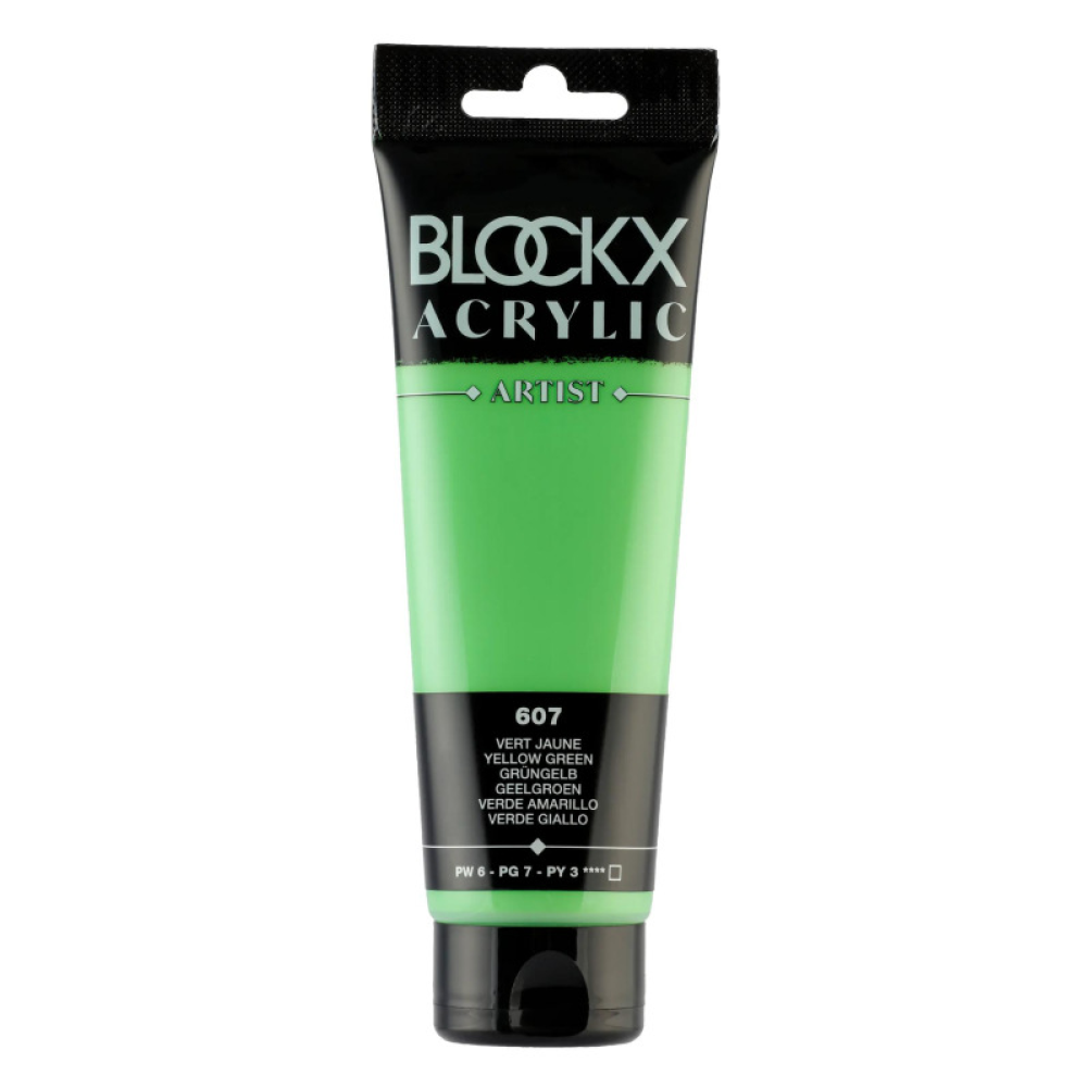 Краски акриловые "Blockx", 607 зелено-желтый, 120 мл