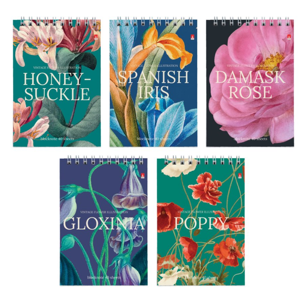 Блокнот   "Цветы. Паттерн", 40 листов , A6 , 94x132 , ассорти