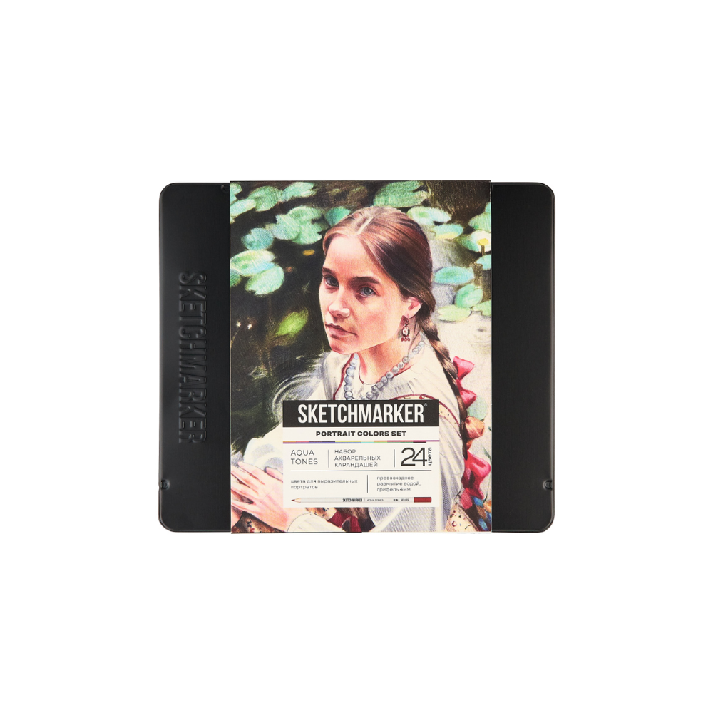 Цветные карандаши акварельные "Sketchmarker Портрет", набор 24 цвета, жестяной пенал