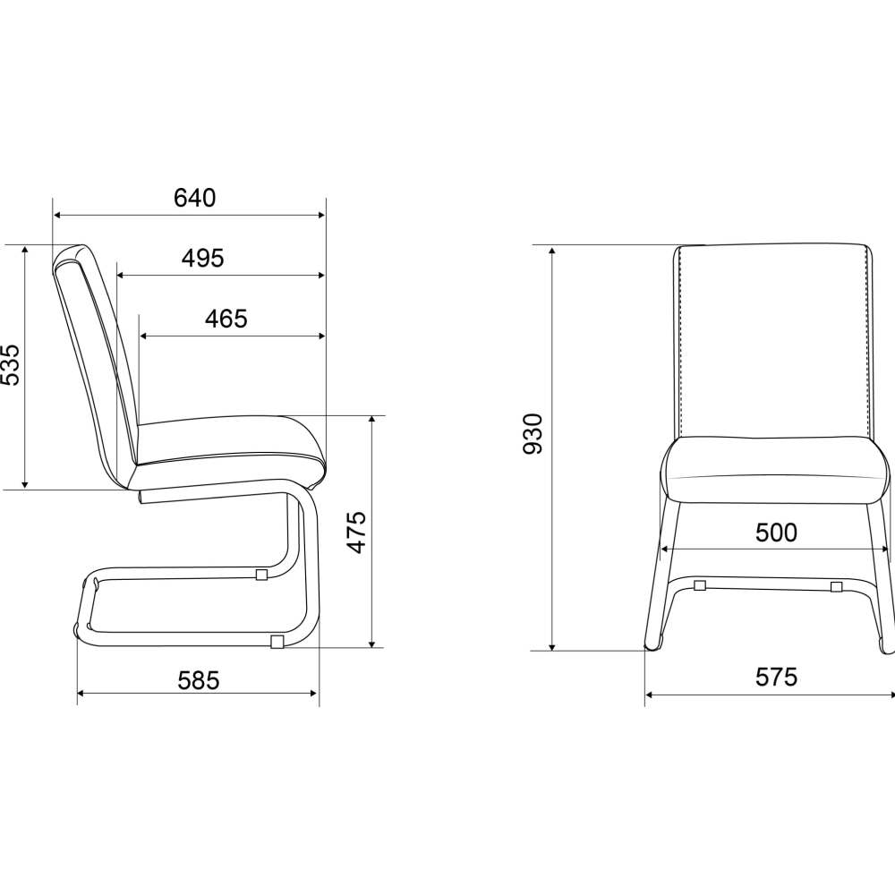 Кресло на полозьях "Бюрократ CH-250-V", экокожа, черный, металл хром - 5