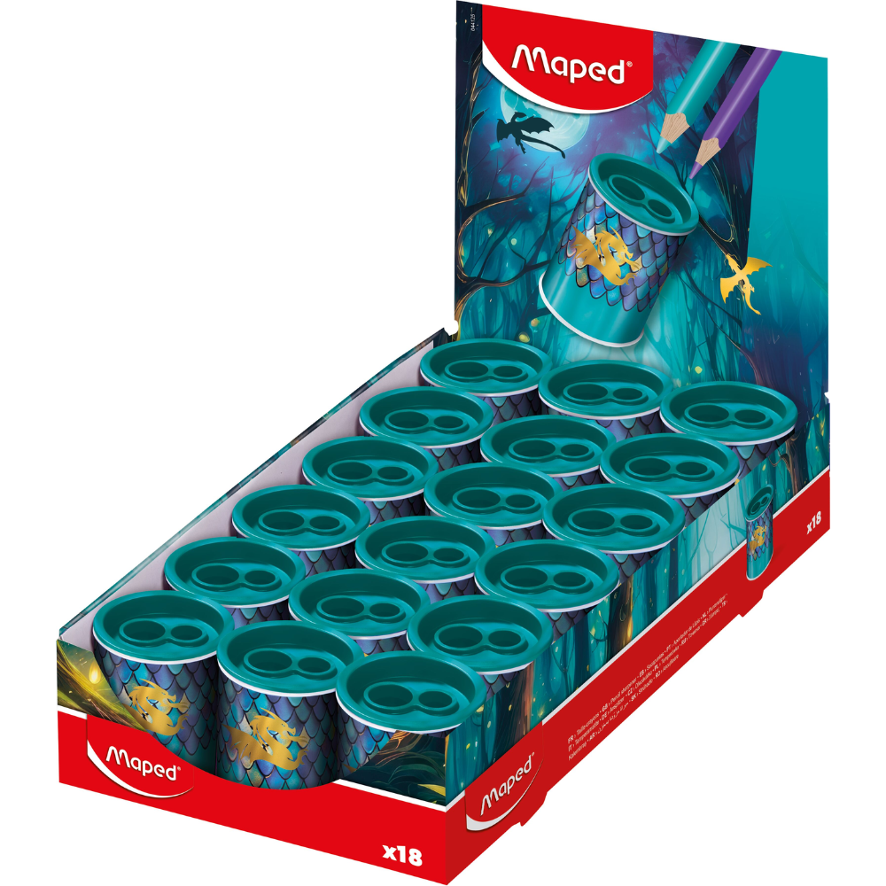 Точилка "Dragon", 2 отверстия, зеленый