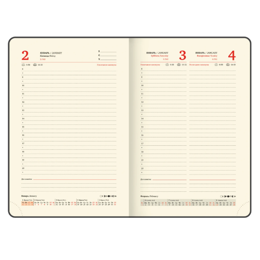 Еженедельник датированный "Accent", А5, 336 страниц, синий, 2026 - 9