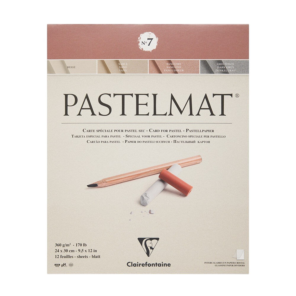Блок бумаги для пастели "Pastelmat" №7, 24x30 см, 360 г/м2, 12 листов, 4 оттенка