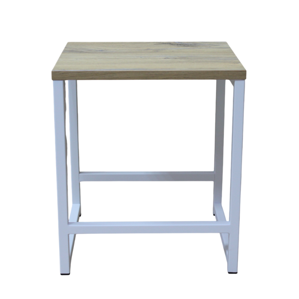 Табурет RION ALLERD, металл, ЛДСП, белый муар, Дуб Нокс