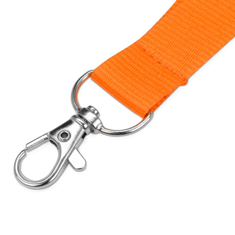 Тесьма с карабином для бейджа "8391", 900x20 мм, оранжевый