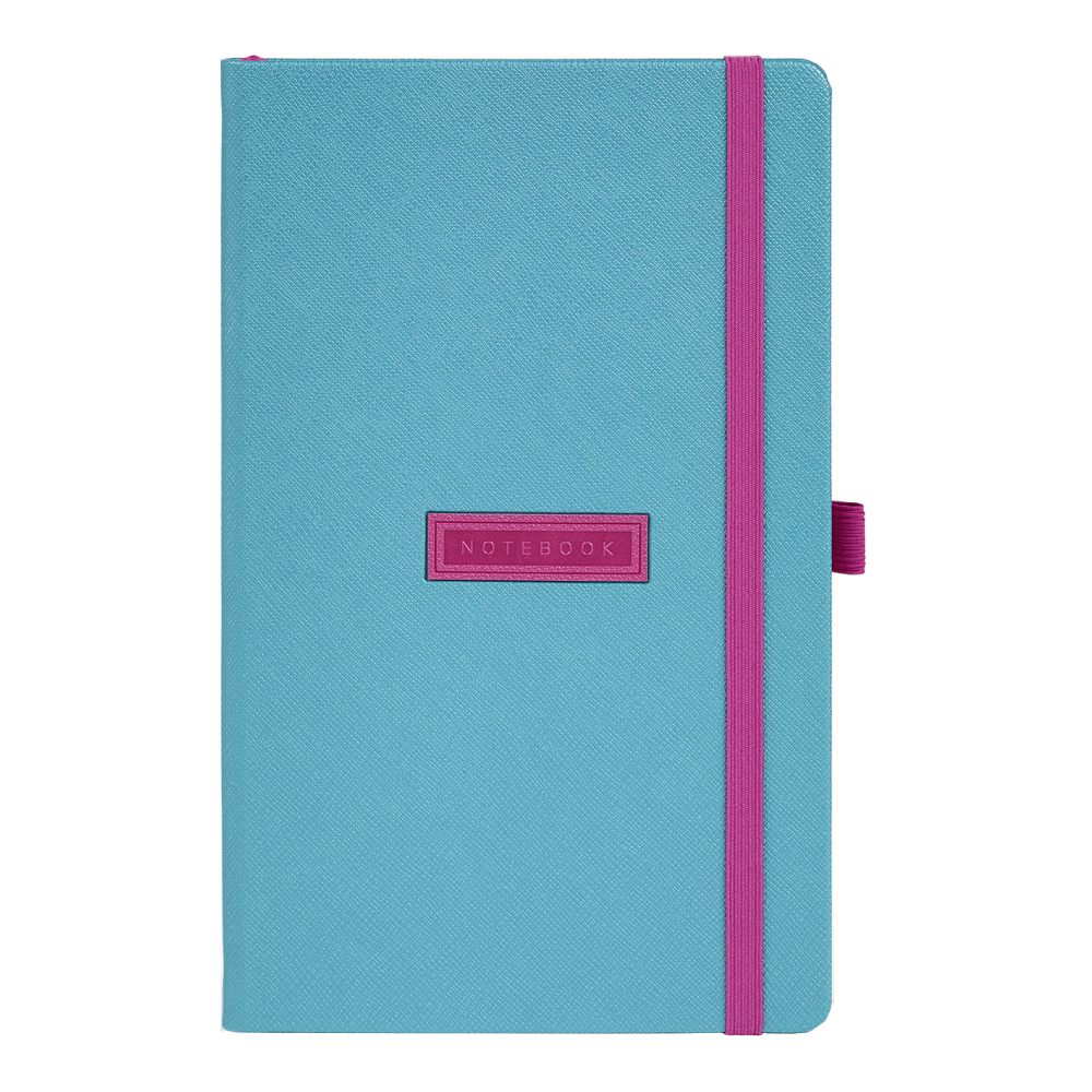 Блокнот "Shell turquoise", А5, 96 листов, голубой, срез розовый