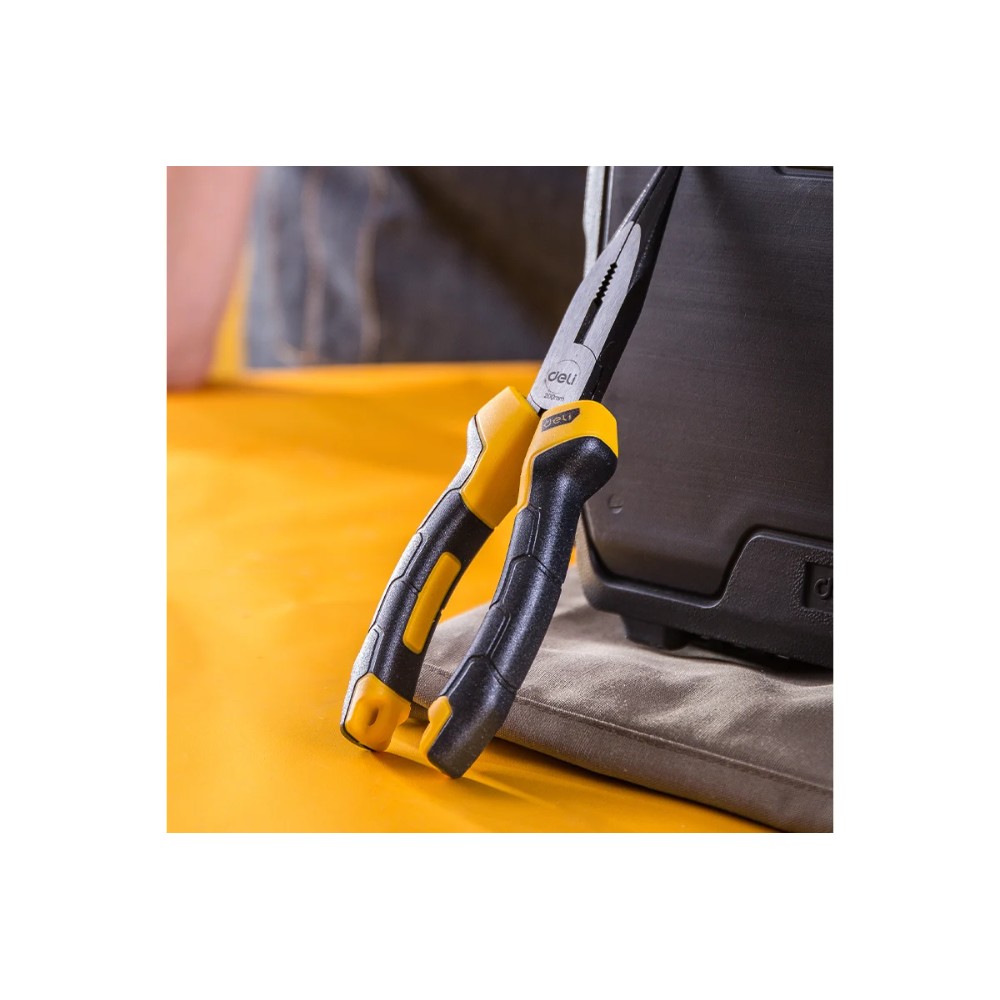 Длинногубцы Deli YS EDL2108Z, 200 мм., желтый, черный