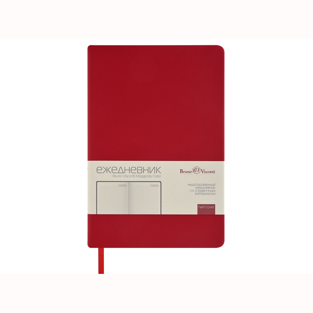 Ежедневник недатированный "Megapolis Color" soft-touch, красный