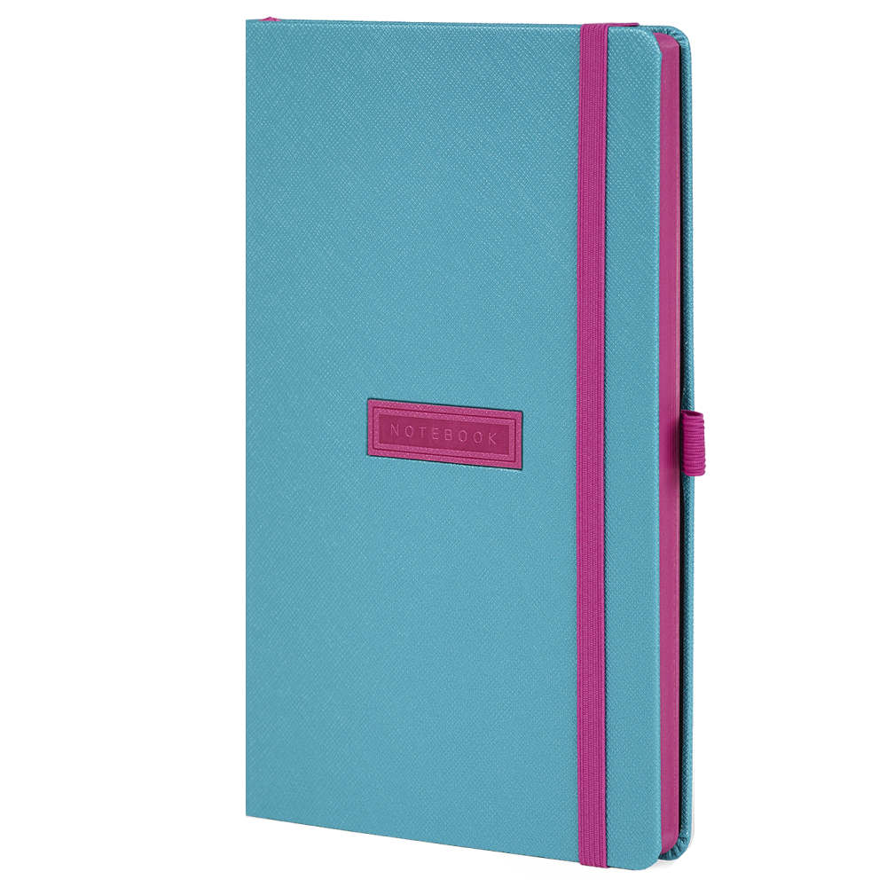 Блокнот "Shell turquoise", А5, 96 листов, голубой, срез розовый