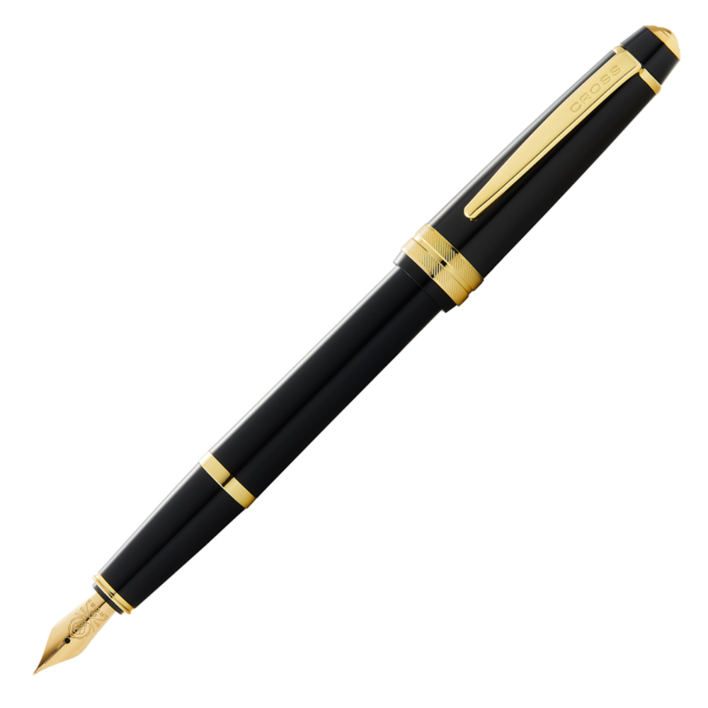 Ручка перьевая F "Bailey Light Polished Black Resin and Gold Tone"