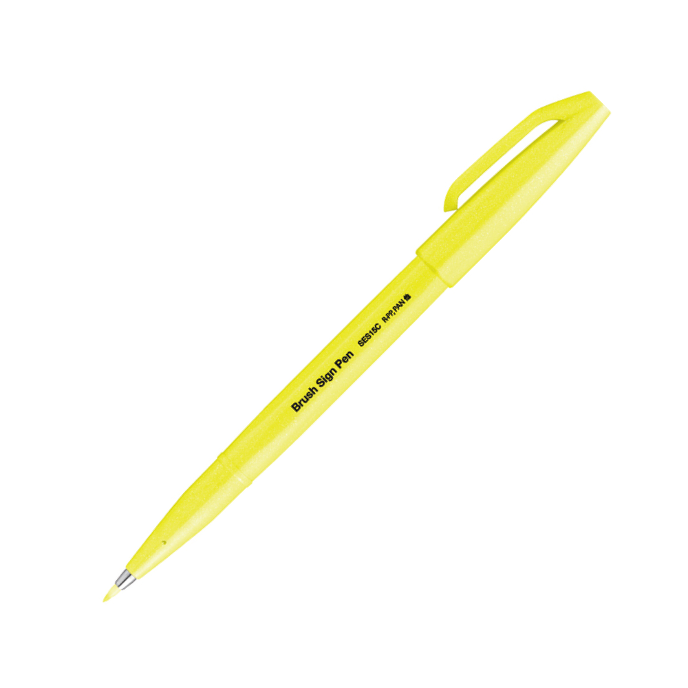 Маркер-кисть "Brush Sign pen", флуоресцентный жёлтый