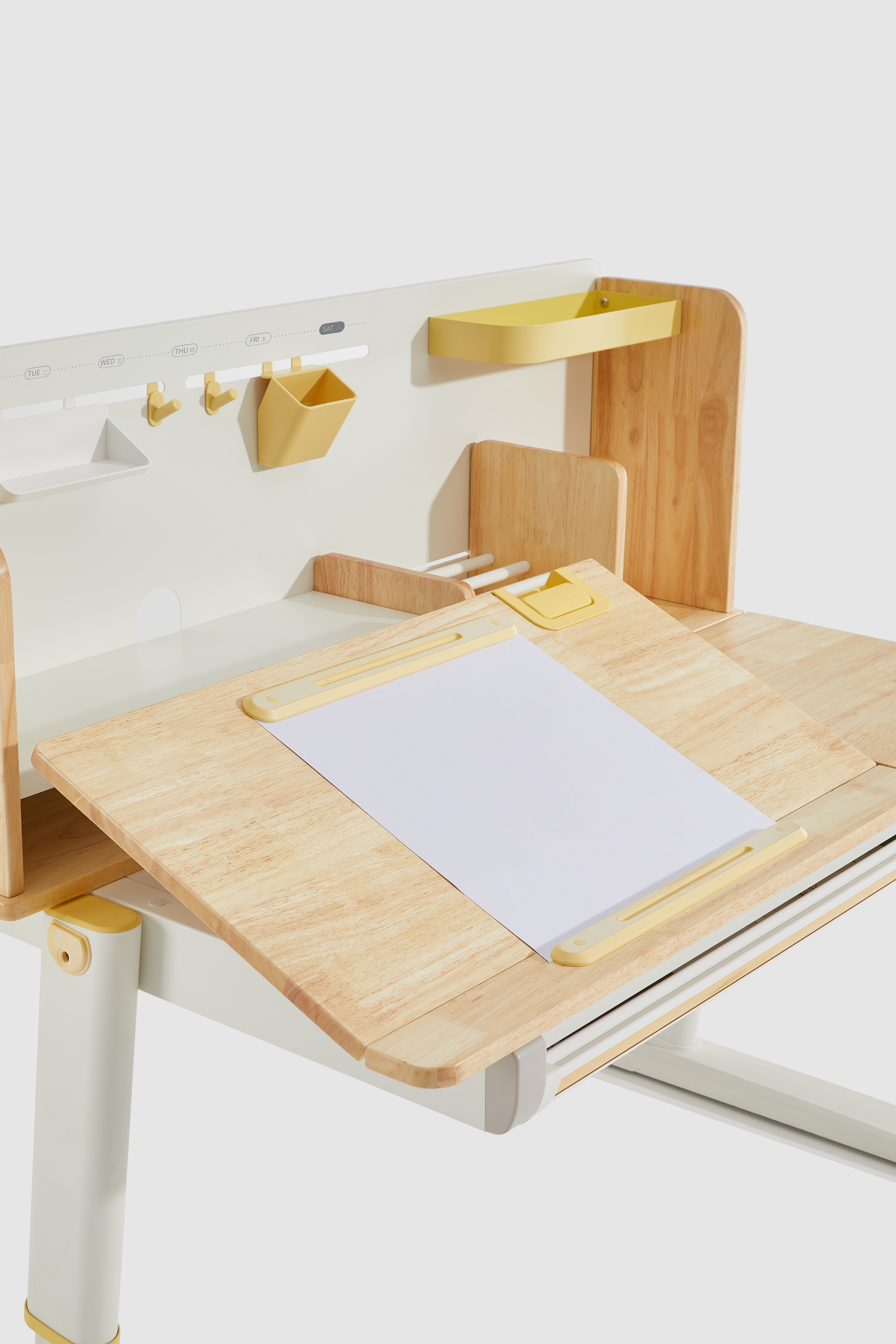 Стол Ergosmart регулируемый Galleon, 1200х700х(520-760) мм, гевея, с книжной полкой - 6