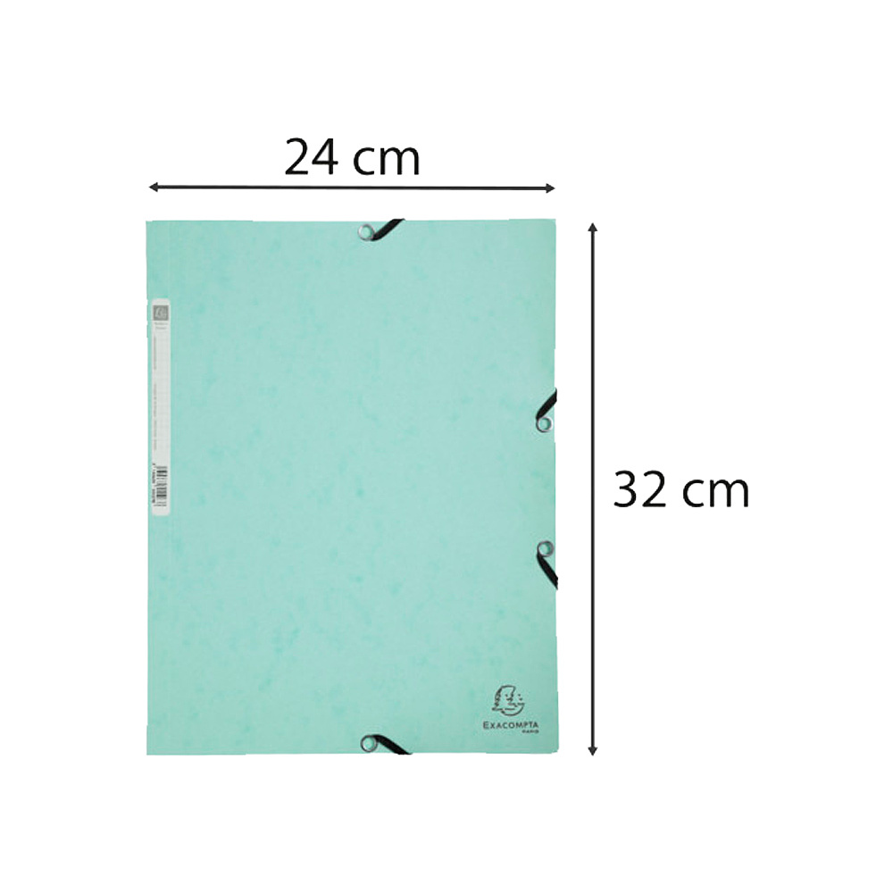 Папка на резинках "Aquarel", А4, 15 мм, картон, зеленый - 4