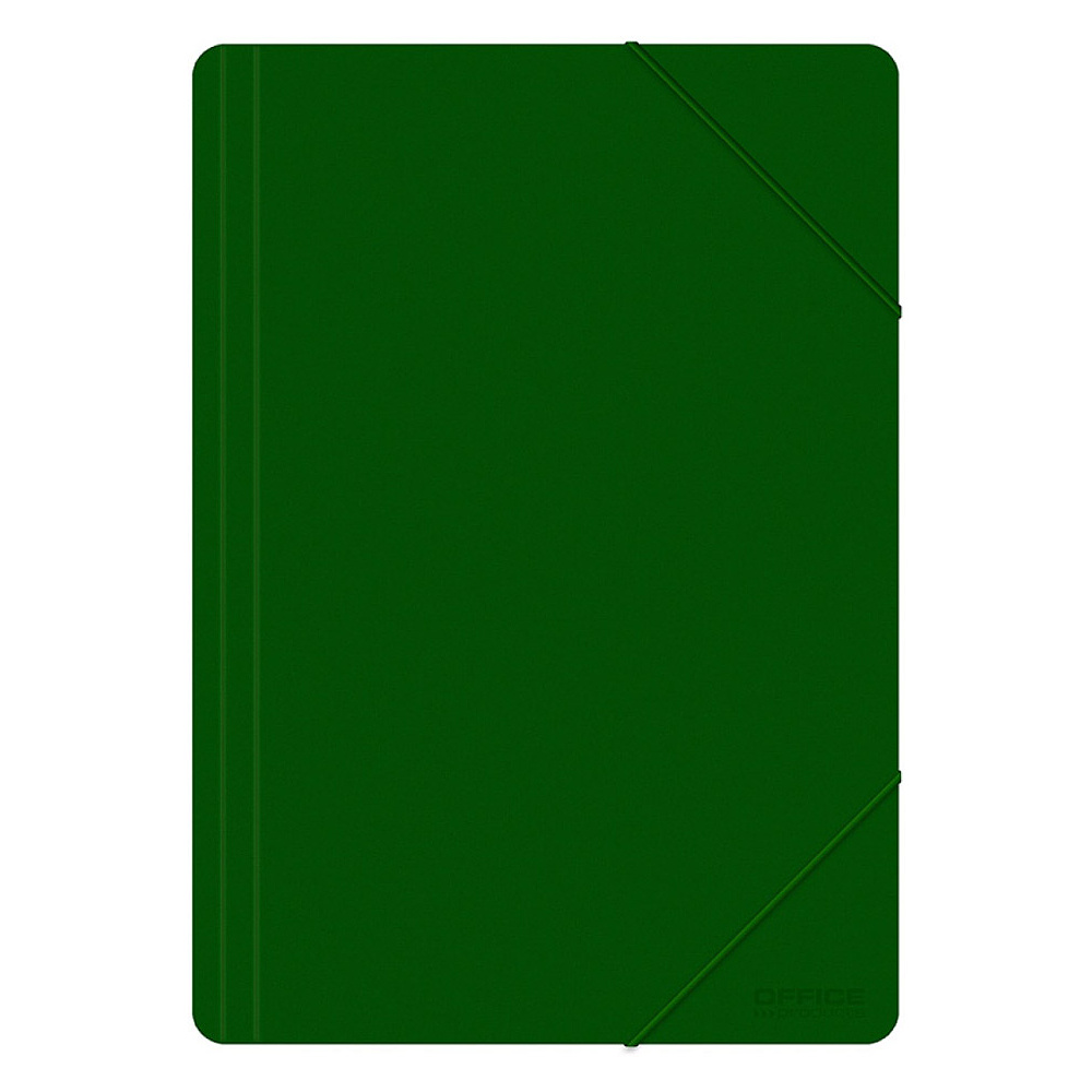 Папка на резинках "Office Products", A4, 15 мм, пластик, зелёный
