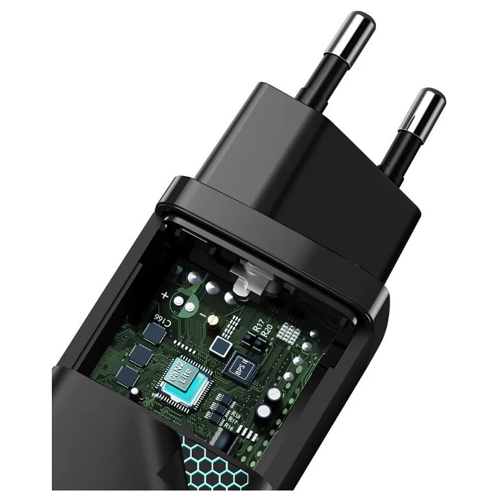Сетевое зарядное устройство Baseus "CCGAN2L-B01" GaN2 Lite Quick Charger Type-C+USB, черный - 5
