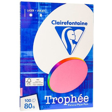 Бумага цветная "Trophée", А4, 100 листов, 80 г/м2, ярко-розовый