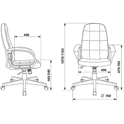 Кресло для руководителя Бюрократ "CH 002", экокожа, пластик, черный - 6