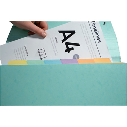 Папка на резинках "Aquarel", А4, 15 мм, картон, 12 делений, ассорти - 10