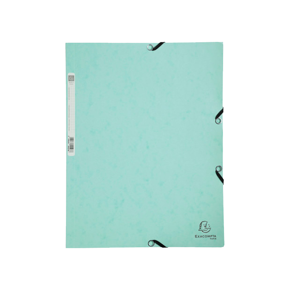 Папка на резинках "Aquarel", А4, 15 мм, картон, зеленый